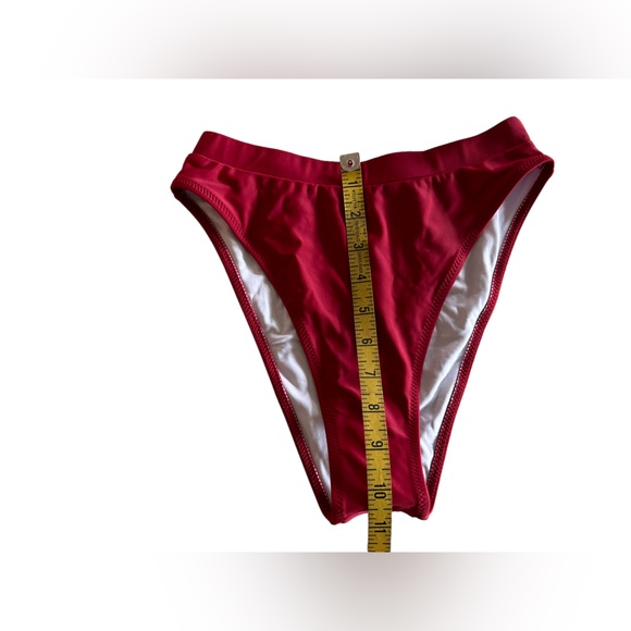 Crimson red high cut high waist athletic bikini set size small NWT - Picture 3 of 3